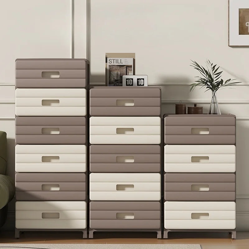 rangements tiroirs vêtements rotatifs niveaux gris beige moderne respectueux environnement