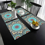Set de 4 dessous-de-plat rouges marocains en polyester