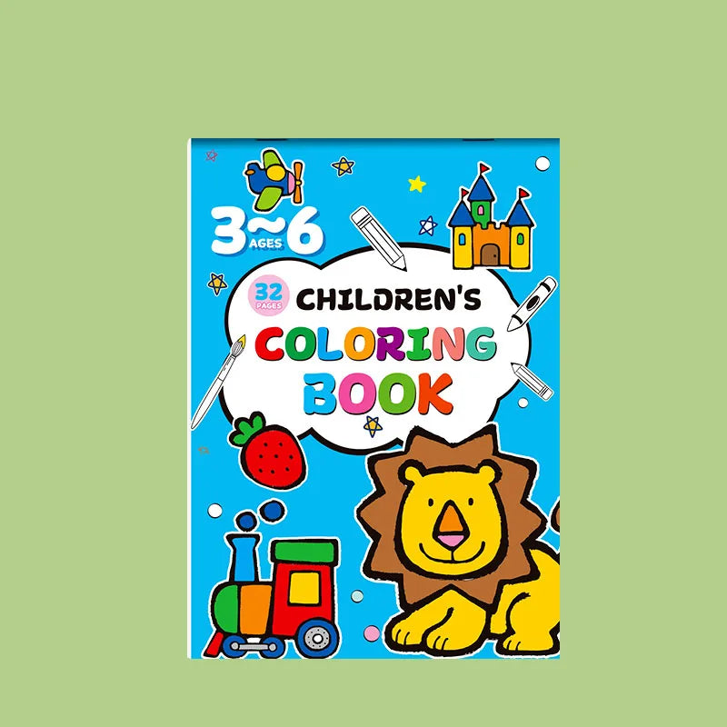 livre coloriage enfants dessins train voiture pomme poisson crayons huile illustrations françaises