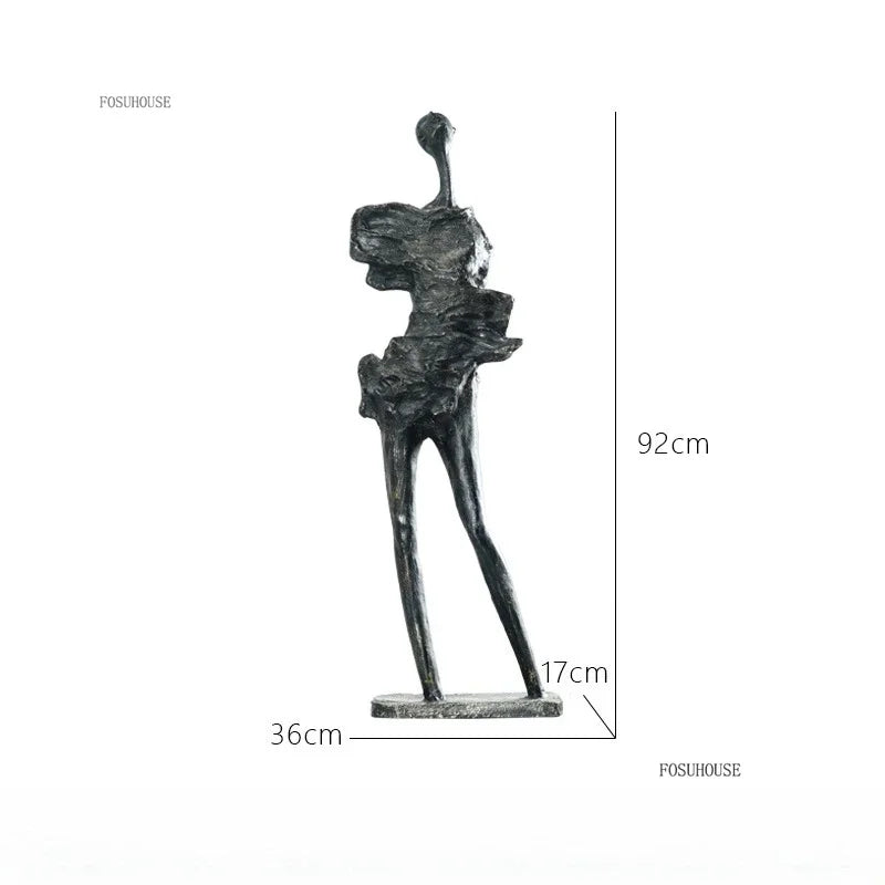 sculptures humaines modernes texture rugueuse noir gris beigeclair abstrait minimalisteDecorationIntérieureSculptureFigurinesHumainesStylisées