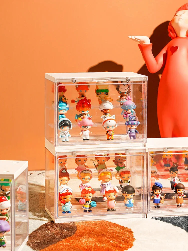 boîte rangement transparente moderne multicolore figurines action réutilisable diverse accessoires costumes trưng bày