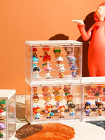 boîte rangement transparente moderne multicolore figurines action réutilisable diverse accessoires costumes trưng bày