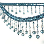 ruban décoratif sequins bleu doré élégant festif adhésif couture artisanat decoration maison accessoires