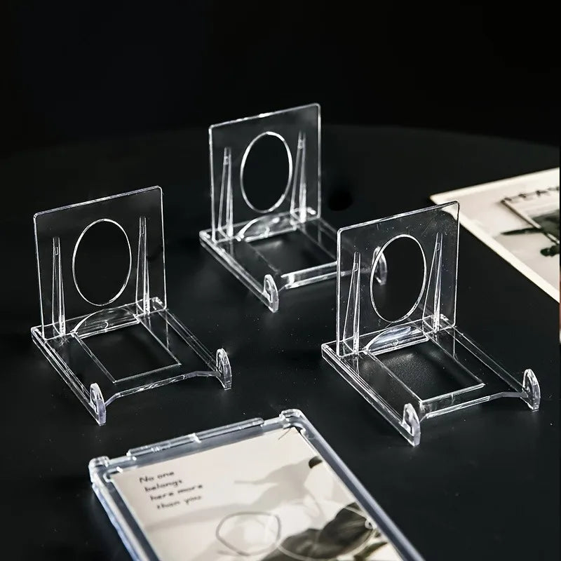 présentoirs transparents supports photos cartes minimaliste moderne rangement salon respectueux environnement plastique
