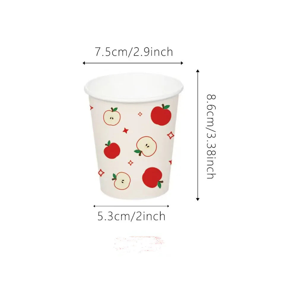 assiettes jetables rouge motif pomme moderne gobelets papier occasion fête anniversaire enfants parents