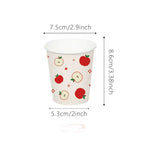 assiettes jetables rouge motif pomme moderne gobelets papier occasion fête anniversaire enfants parents
