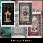 tapis prière islamique ornements géométriques motifs floraux calligraphie arabe polyester antidérapant voyage intérieur