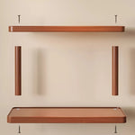 étagère bois moderne deux niveaux support cuisine salon 30cm 40cm boîte rangement vis fixés