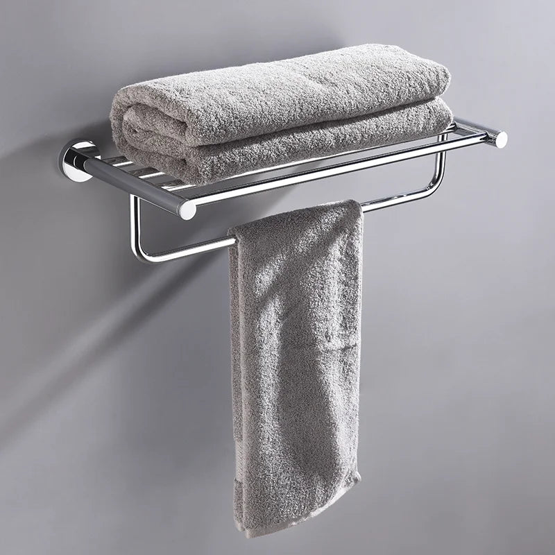 ensemble accessoires salle bain chrome acier inoxydable porte serviette savon mural moderne argenté