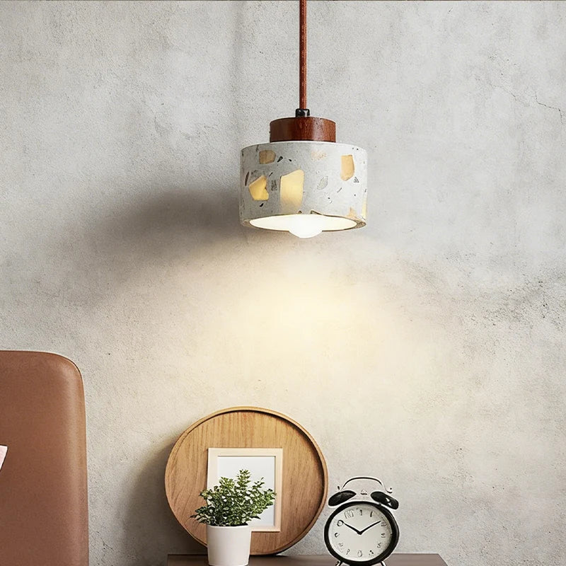 lampe suspendue moderne terrazzo pierre colorée blanc marron salon chambre restaurant étude cuisine hall