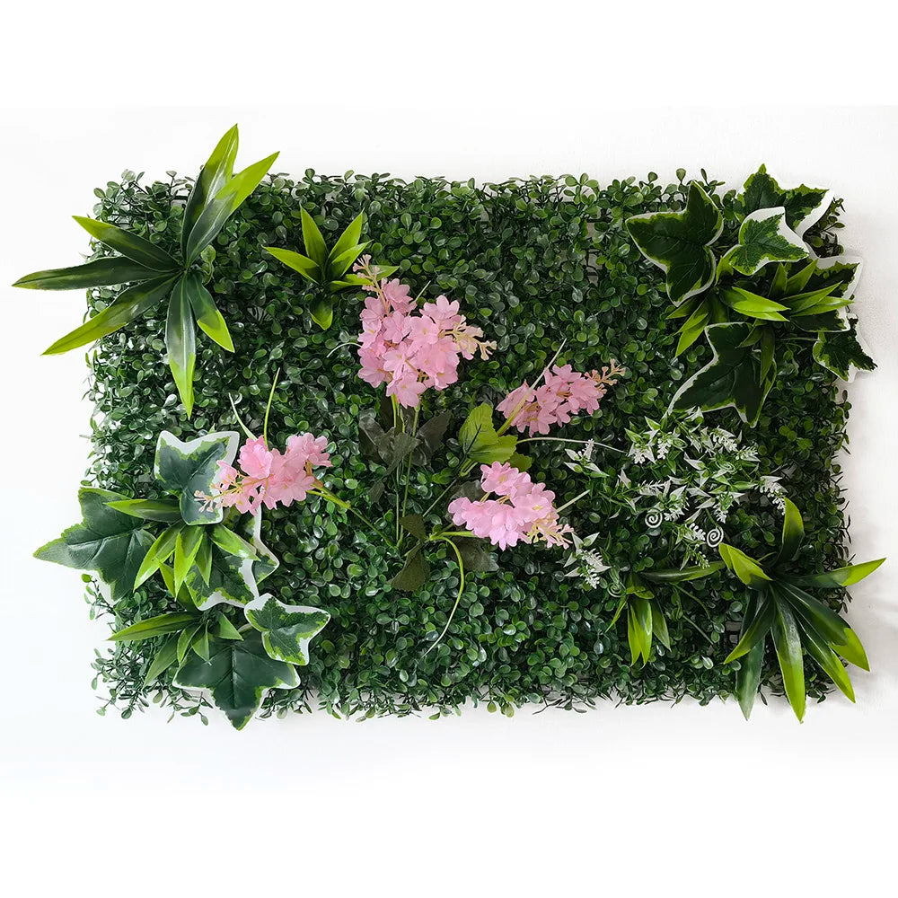mural végétal artificiel feuilles fleurs moderne extérieur intérieur vert blanc