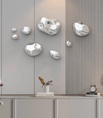 Décoration murale contemporaine en pierre galvanoplastie gris foncé