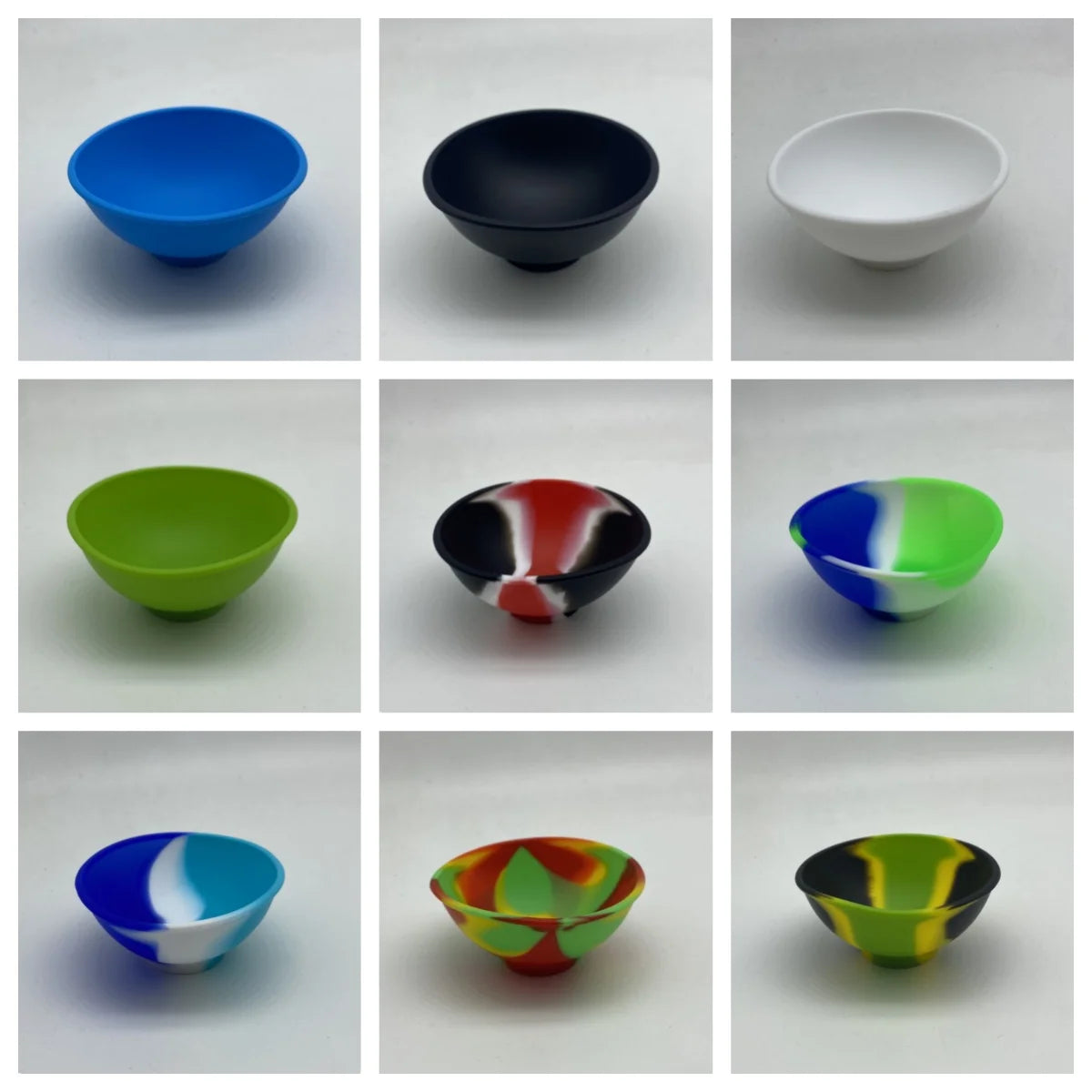 bol multicolore rayures diagonales moderne silicone 67mm 30mm rouge vert bleu jaune