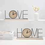 horloge murale LOVE minimaliste bois clair noir décoration moderne chambre salon