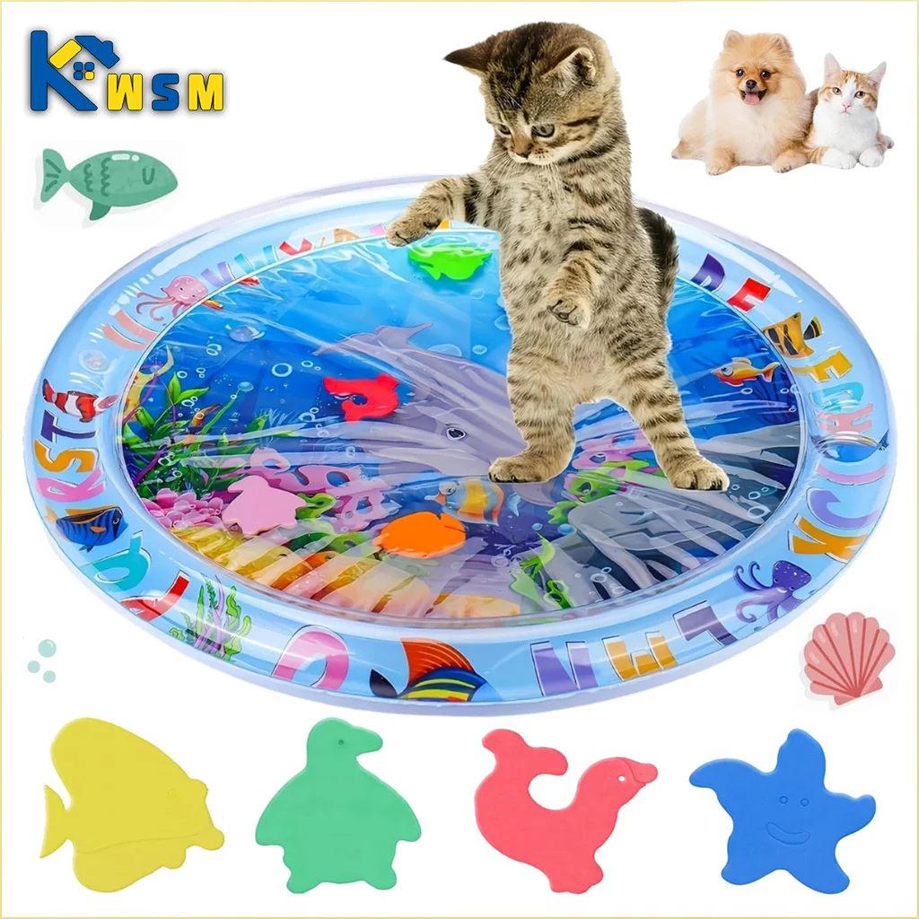tapis rond gonflable animaux compagnie poissons dauphin coraux coquillages alphabet jeux enfants 65cm pieces