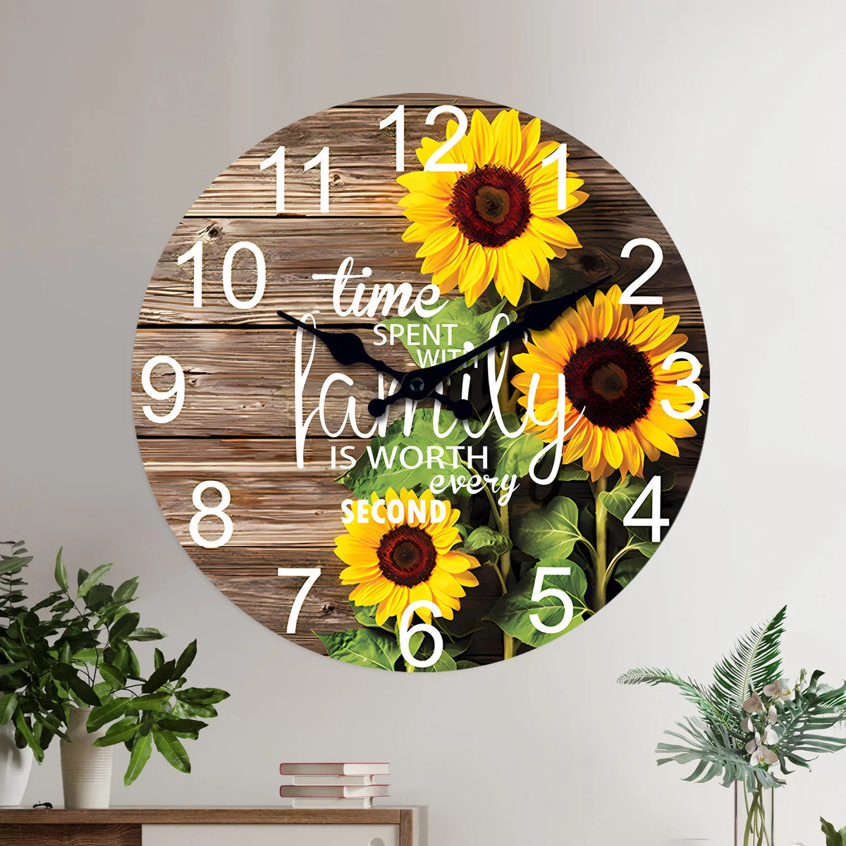 horloge murale vintage coq tournesol farm country quartz aiguille rustique