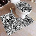 tapis bain moderne ensemble noir blanc adhésif tapis sol couvercle toilette minimaliste respectueux environnement