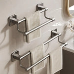 porte serviettes mural argenté moderne adhésif lisse salle bain organisation étagère murale multifonction serviettes