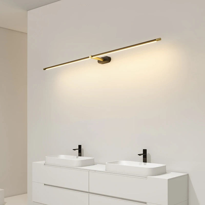 lampe salle bain moderne noir doré fixée mur 20 sources lumineuses led flux lumineux