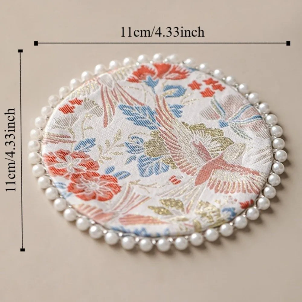 coasters violets roses verts blancs paisley floral adhésif vintage élégants table