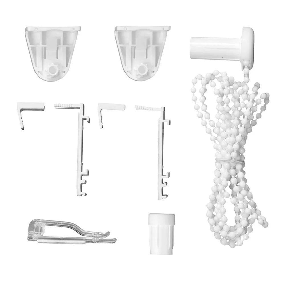 kit rideau chaîne clips support tiges moderne blanc fixations stores éléments remplissage