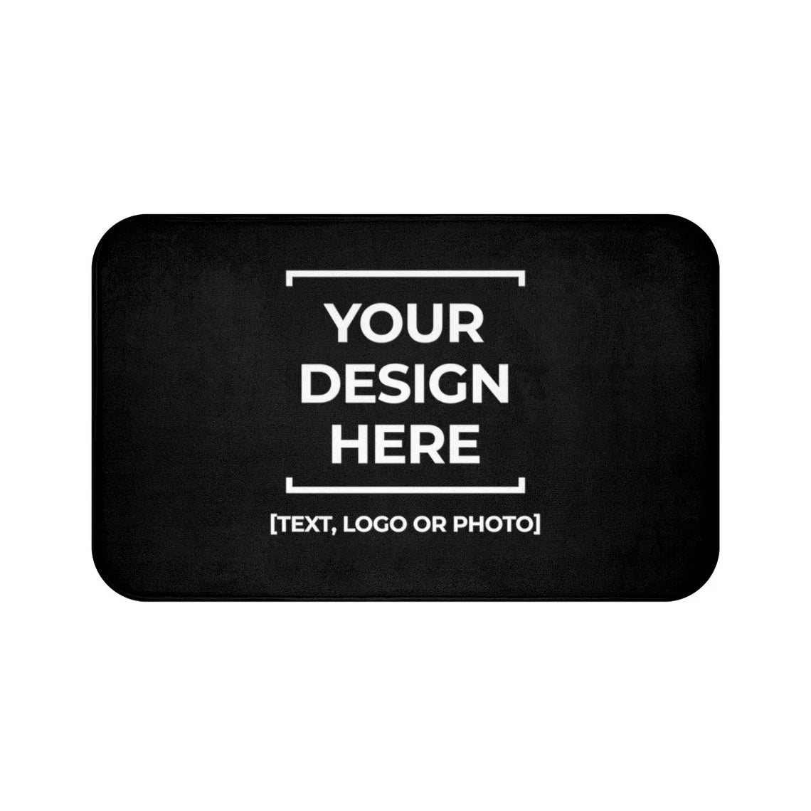 tapis bain personnalisable photo noir blanc motif géométrique moderne adhésif polyester salle bain