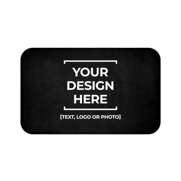 tapis bain personnalisable photo noir blanc motif géométrique moderne adhésif polyester salle bain
