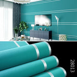 papier peint moderne rayures dorées résistant l'eau sans formaldéhyde gris bleu marron cuisine chambre