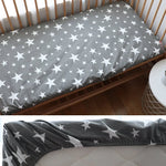 drap housse coton bébé 130x70cm dessins animés personnalisable moderne blanc beige bleuclair gris vert