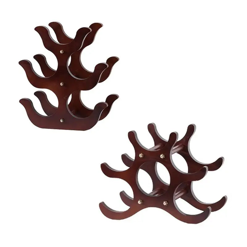 support bouteilles vin corallien moderne bois marron foncé vertical rangement bar decoration fixations vis