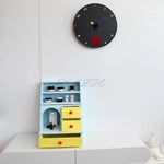 horloge murale moderne minimaliste couleurs vives enfantine geometrique chambre salon