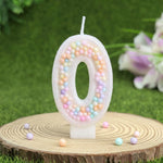 bougies numérales colorées blanc pastel anniversaire gâteau décoratives cire paraffine fixations invisibles set couteau