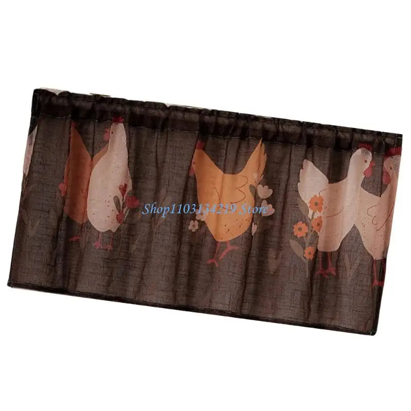 rideau marron foncé oiseaux fleurs rustique semi transparent 70cm 60cm 100cm 60cm
