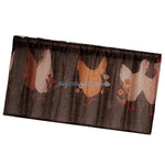 rideau marron foncé oiseaux fleurs rustique semi transparent 70cm 60cm 100cm 60cm