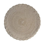 lot quatre tapis table ronds tressés boho rustique décoration maison