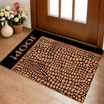 tapis salon moderne motif serpent écailles beige marron foncé épais doux décoratif intérieur luxe