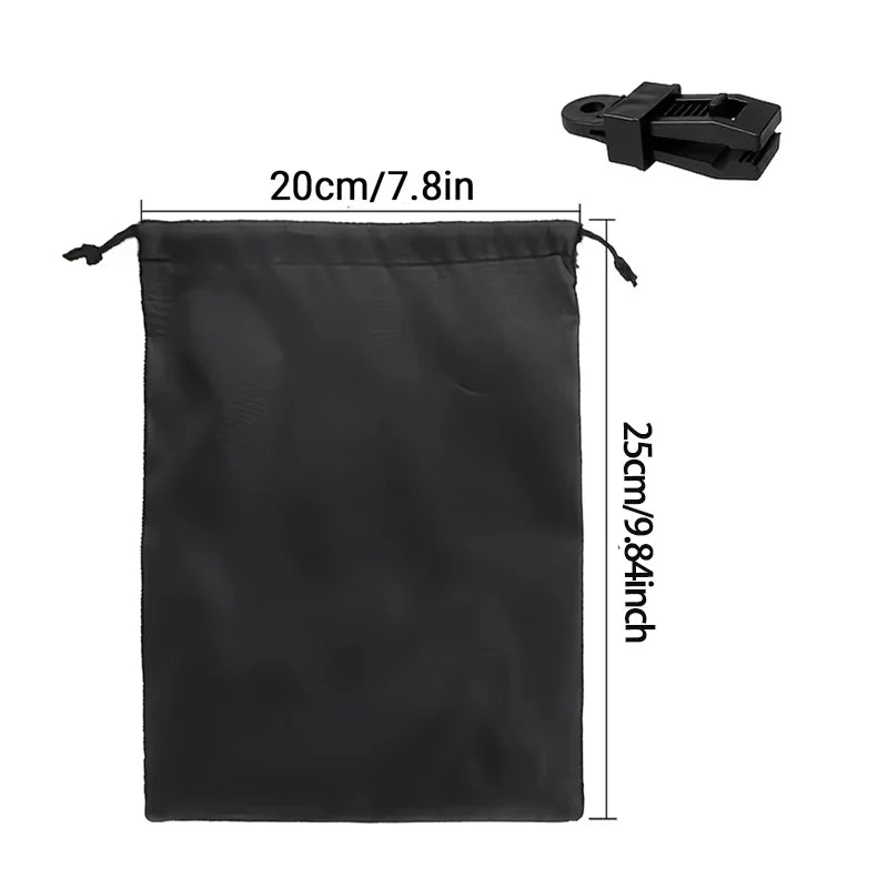 accessoires rideau extérieur anneau plastique noir sac tissu clip pince serrage patio