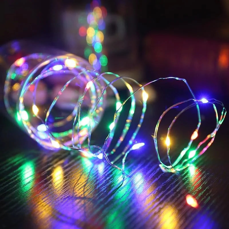 guirlande lumineuse multicolore led batteries incluses modes fonctionnement moderne decoratif anniversaire noel mariage