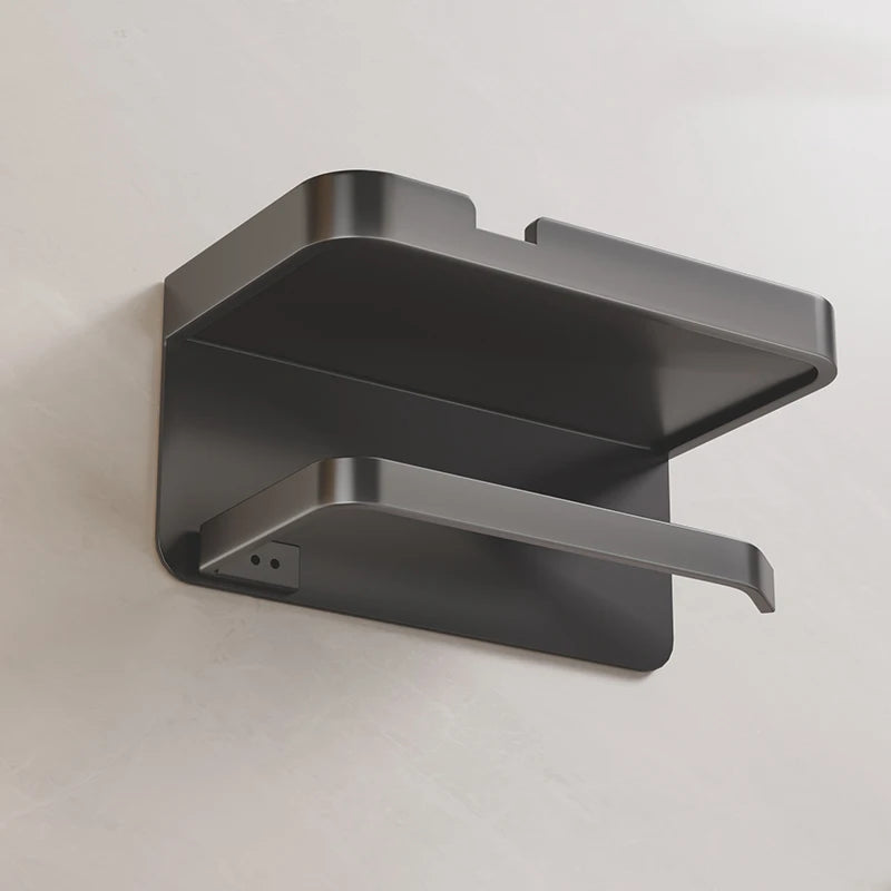 porte papier toilette étagère murale support téléphone organisateur bouteilles assaisonnement moderne minimaliste métal gris