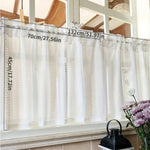 rideau blanc semi transparent broderie fine classique polyester dimensions variées vintage motifs géométriques