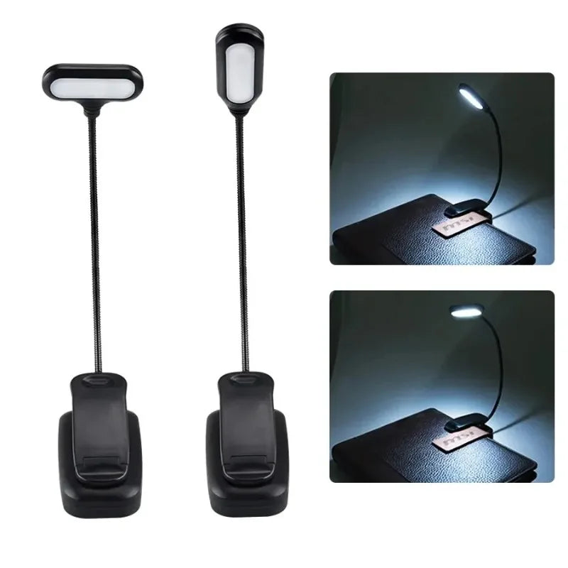 lampe lecture portable noir moderne clip batterie piles flexible étude chambre veilleuse