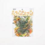 autocollants fleurs séchées multicolores vintage 40 pièces scrapbooking décoration semi transparentes