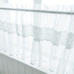 rideau blanc dentelle fine transparent classique polyester intérieur maison