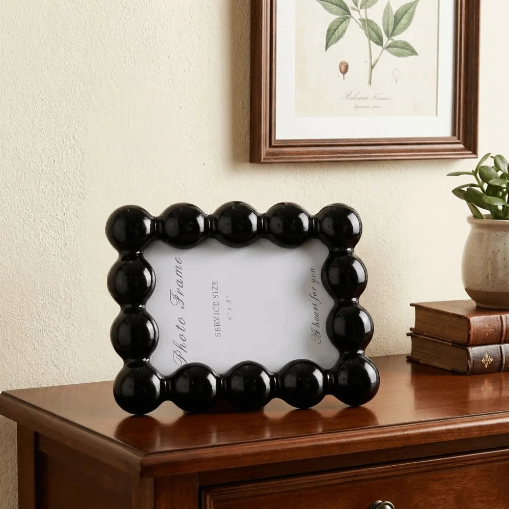 Cadre photo résine décoratif moderne blanc noir argenté table adultes unisexe