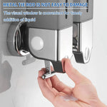 distributeur savon liquide argenté moderne fixations yeillets salle bain chambre