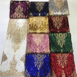 tissu dentelle sequins broderie élégant polyester coton mariage décoration voile