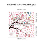 sticker mural fleur oiseau art floral deco chambre enfant deco maison bébé rose vert