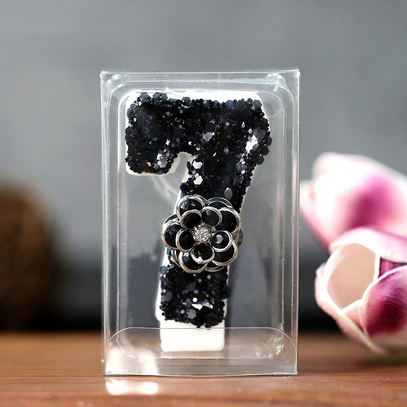 bougies chiffres paillettes noires festives anniversaire mariage décoratives numérotation festive