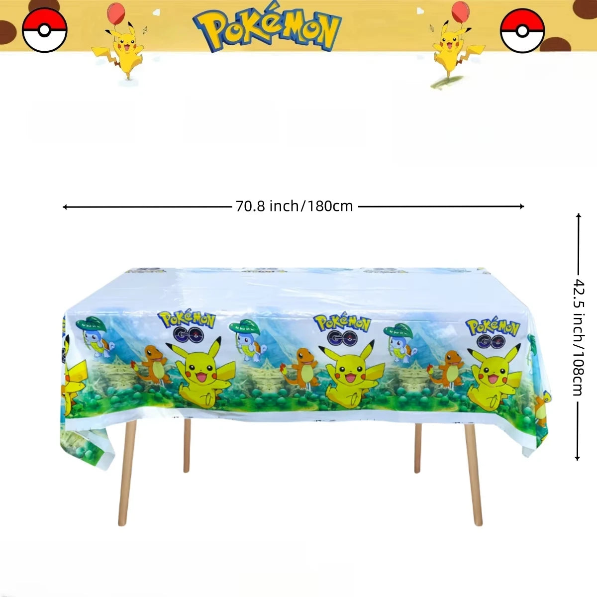 nappes plastique pokemon anniversaire pikachu poke balls geometriques pixel art enfants festives