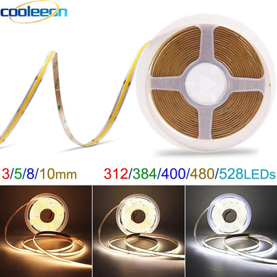 Ruban LED COB flexible éclairant un plafond moderne
